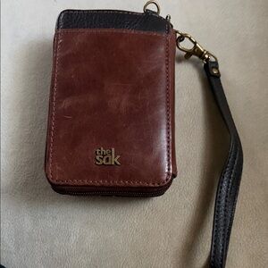 The Sak Two-Tone Leather Wristlet